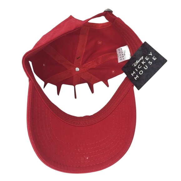 Disney Mickey Mouse Classic Embroidered Baseball Cap Red Adjustable NWT - Picture 5 of 7